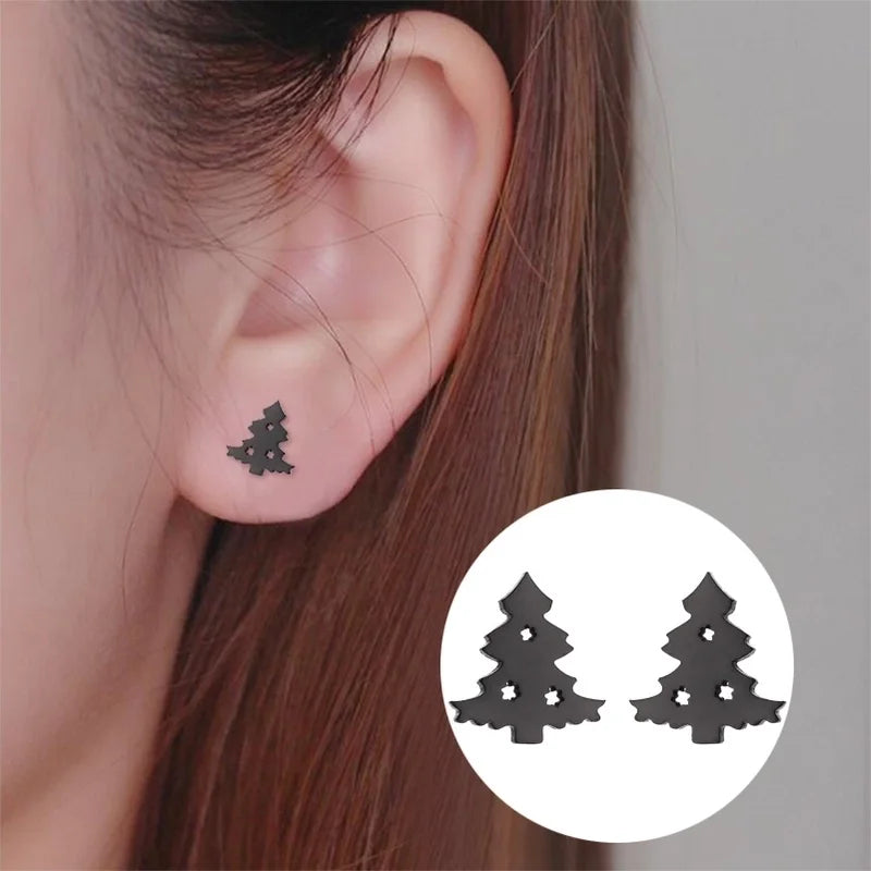 1 Pair Fashion Christmas Tree 304 Stainless Steel 18K Gold Plated Ear Studs