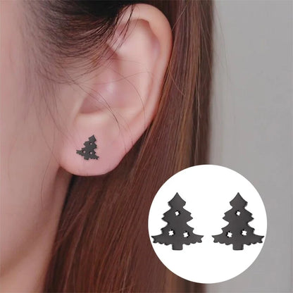 1 Pair Fashion Christmas Tree 304 Stainless Steel 18K Gold Plated Ear Studs