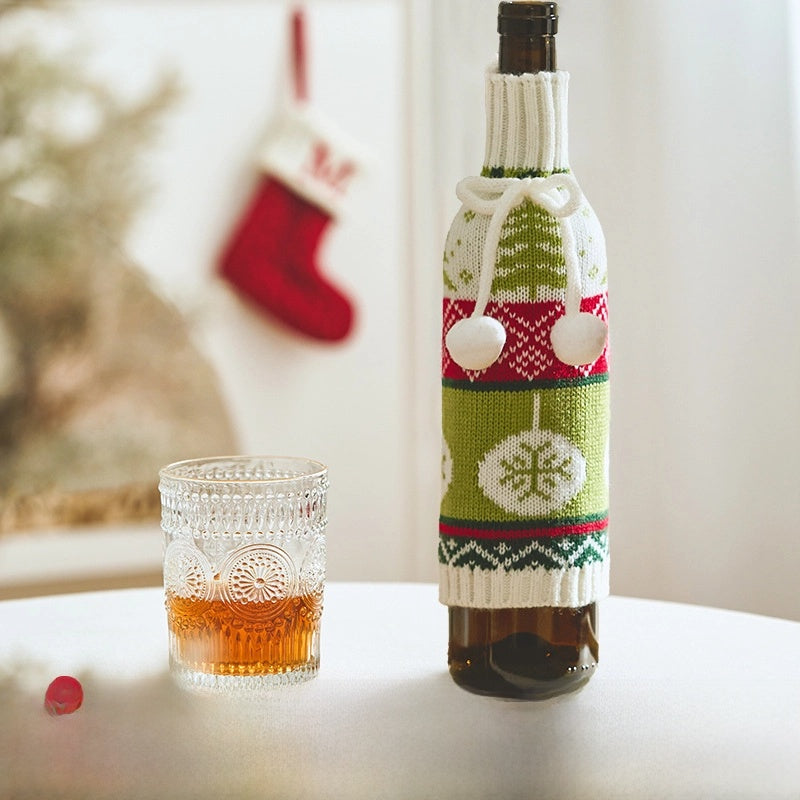 Doll Christmas Hat Decorations Santa Claus Mini Wine Bottle Cap Props Shop Atmosphere Scene Layout Accessories