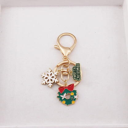 Cartoon Style Santa Claus Snowflake Zinc Alloy Christmas Unisex Keychain