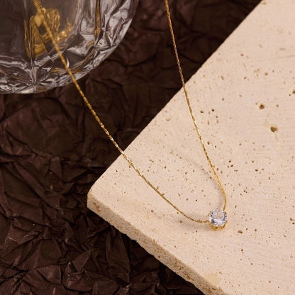 Titanium Steel Copper Leaf Heart Shape Pendant Necklace