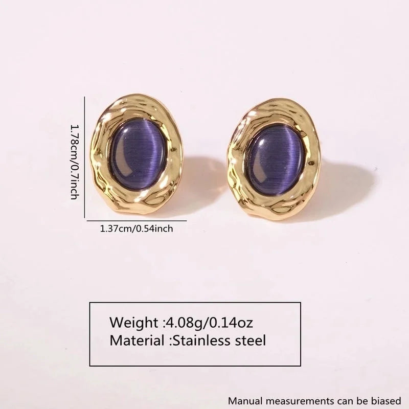 1 Pair Fairy Style Vintage Style Tropical Geometric 304 Stainless Steel Imitation Gold Ear Studs