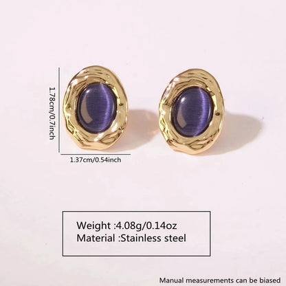 1 Pair Fairy Style Vintage Style Tropical Geometric 304 Stainless Steel Imitation Gold Ear Studs