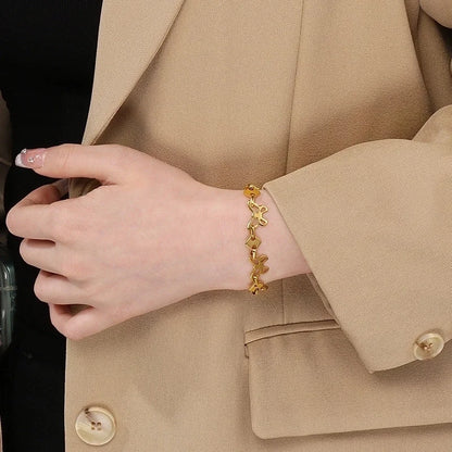 Minimalist Butterfly 304 Stainless Steel 18K Gold Plated Bracelets Necklace
