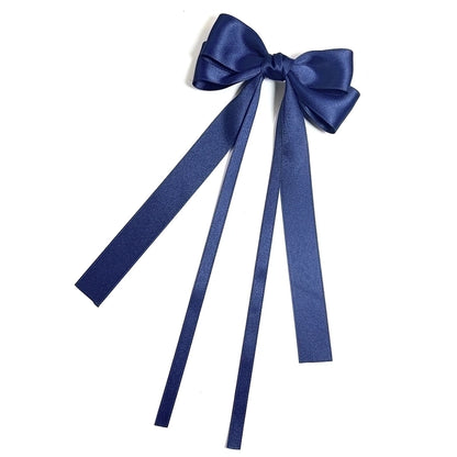 Sweet Girl Bow Ribbon Hairpin Japanese And Korean Style Simple High Sense Back Head Hairpin Internet Celebrity Hair Accessories