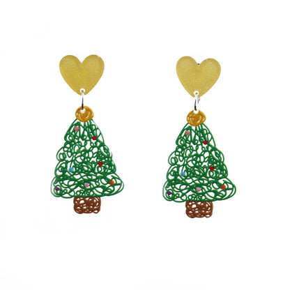 Christmas Earrings Christmas Old Man Bell Snowman Earrings Studs