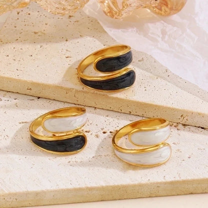 Minimalist Geometric 304 Stainless Steel Plating Open Rings