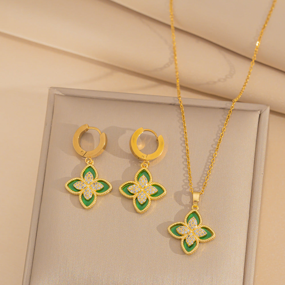 Minimalist Round Geometric Titanium Steel Electroplating Necklaces