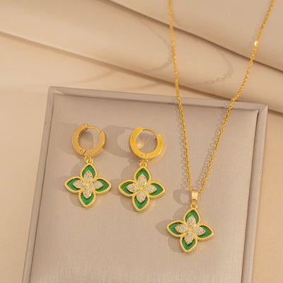 Minimalist Round Geometric Titanium Steel Electroplating Necklaces