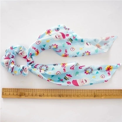 Fashion Snowman Cloth Printing Hair Tie 1 Piece