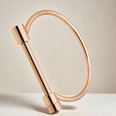 Retro Round Titanium Steel Inlay Zircon Bangle