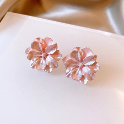 3 Pieces Sweet Heart Shape Rose Flower Inlay Imitation Pearl Alloy Rhinestones Earrings