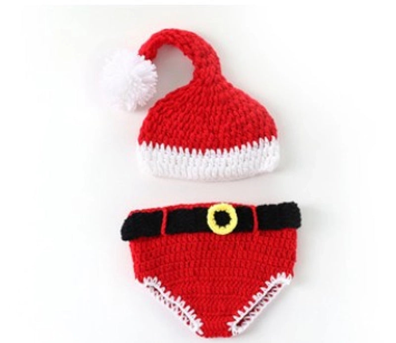 Baby Girl's Baby Boy's Basic Christmas Hat Pleated Wool Cap