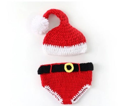 Baby Girl's Baby Boy's Basic Christmas Hat Pleated Wool Cap