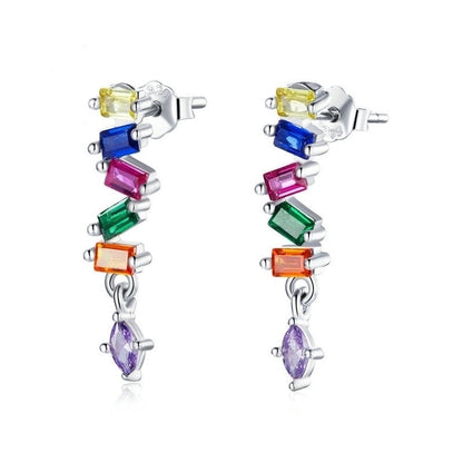 1 Pair Minimalist Waves Flower Plating Inlay Copper Zircon Drop Earrings