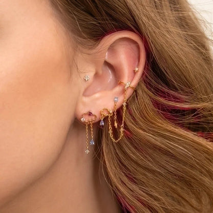 Kolamic Earrings 18k Gold Jewelry Cute Bear Cloud Earrings