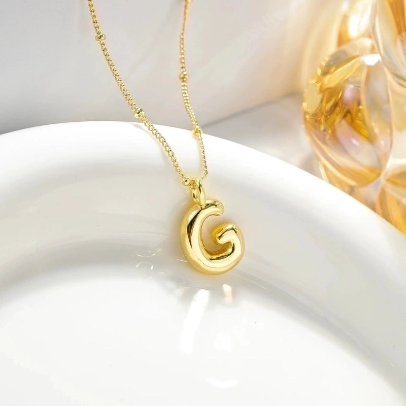 Minimalist Streetwear Letter Copper K Gold Plated Pendant Necklace