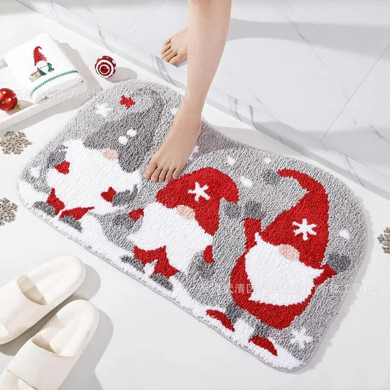 Christmas Casual Vacation Santa Claus Elk Imitation Cashmere Carpet Bedding