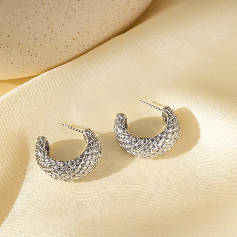 1 Pair Basic Modern Style Classic Style C Shape Irregular Heart Shape Irregular Plating 304 Stainless Steel Ear Studs