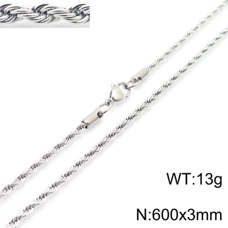 1 Piece 304 Stainless Steel Witches Knot Anchor Skull Pendant Chain Pendant Necklace