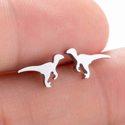 1 Pair Minimalist Dinosaur Plating 304 Stainless Steel 18K Gold Plated Ear Studs