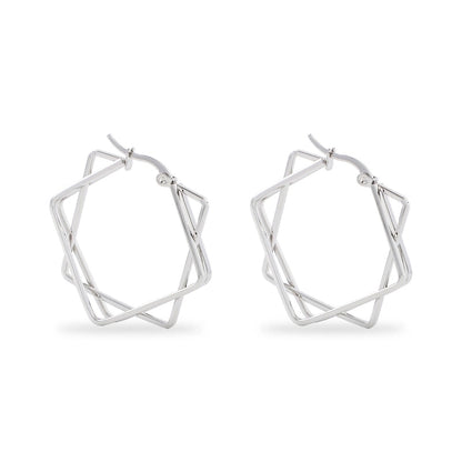 1 Pair Fashion Geometric Plating 201 Stainless Steel 18K Gold Plated Earrings
