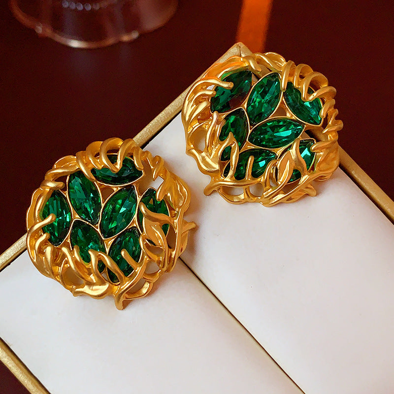 2 Pieces Mid-century Modern Round Geometric Copper Electroplating Earrings