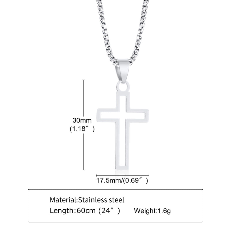 Jewelry Religion Cross 304 Stainless Steel Pendant Necklace