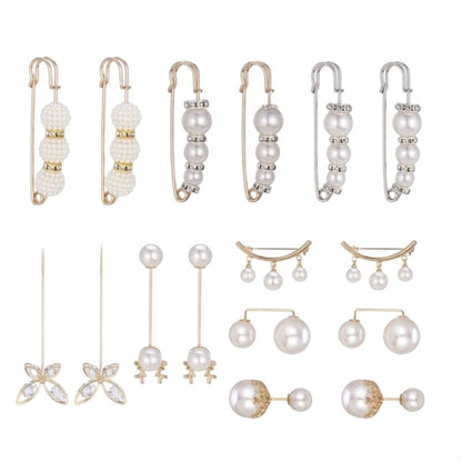 Pants Tight Pants Skirt Waist Artifact Tight Waist Pin Anti-running Light Brooch High-end Corsage Pin Jewelry Pearl Brooch Buckle