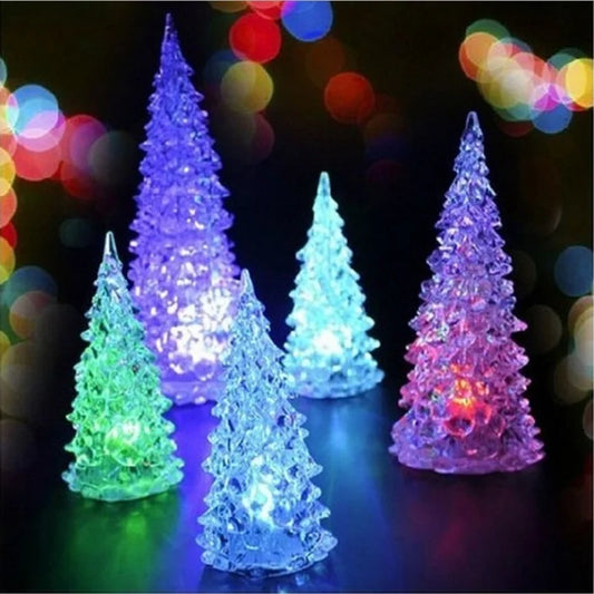 Luminous Colorful Crystal Christmas Tree Creative Night Light Christmas Gift Wedding Bar Stall Toys