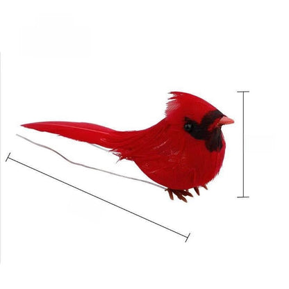 2 Pieces 36 Pcs Red With Iron Clip Christmas Tree Decorations Mini Red Feather Fake Bird Decoration Bird Garland Simulation Cardinals