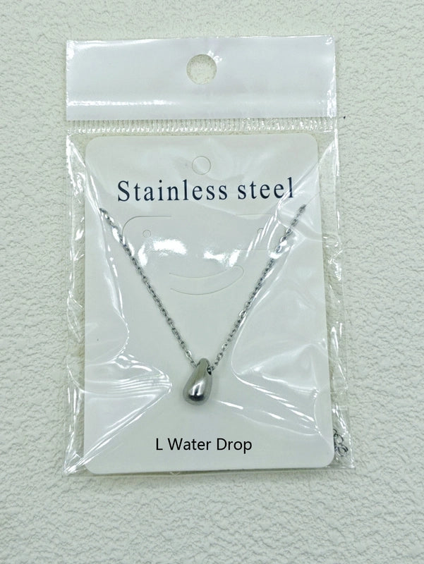 Stainless Steel 18K Gold Plated Minimalist Water Droplets Necklace
