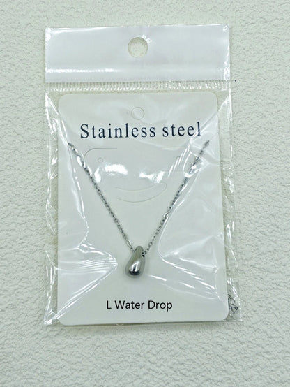 Stainless Steel 18K Gold Plated Minimalist Water Droplets Necklace