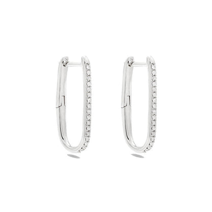 1 Pair Elegant Geometric Solid Color Copper Hoop Earrings