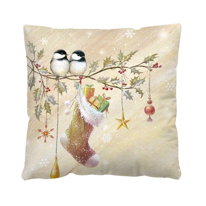 Christmas Glam Santa Claus Snowman Short Plush Pillow Cases Couch & Sofa Decor