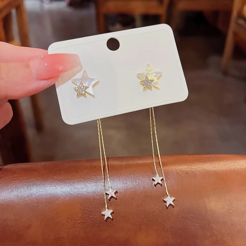 Fashion Heart Shape Bow Knot Copper Inlay Zircon Drop Earrings 1 Pair