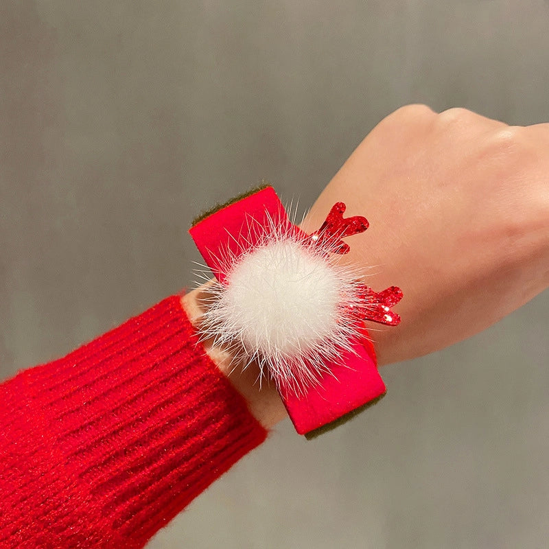 Christmas Cute Santa Claus Elk Alloy Fleece Cloth Tape Holiday Family Gathering Party Party Accessories