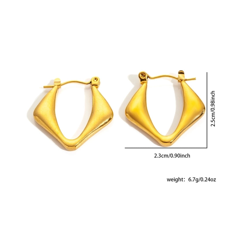 1 Pair Minimalist Heart Shape Titanium Steel Hoop Earrings