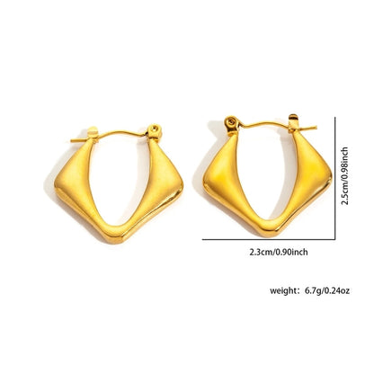 1 Pair Minimalist Heart Shape Titanium Steel Hoop Earrings