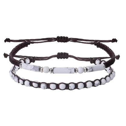 Retro Round Stone Rope Bracelets