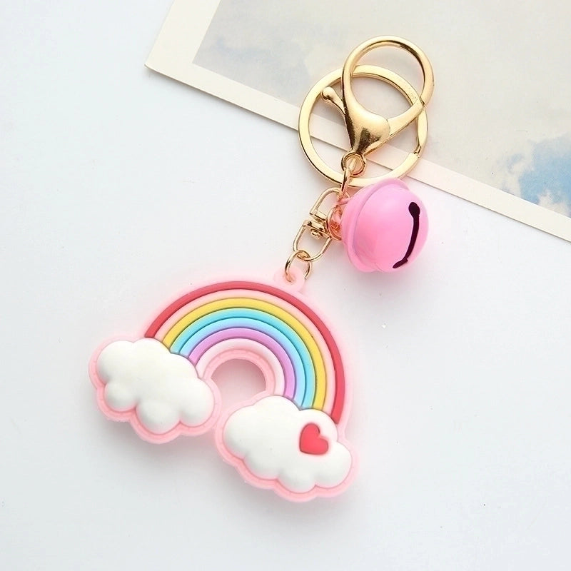 Love Rainbow Keychain Internet-famous Girl's Heart Rainbow Car Key Chain Couple Creative Bag Pendant