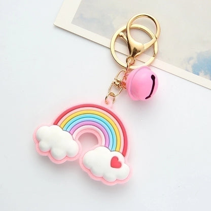Love Rainbow Keychain Internet-famous Girl's Heart Rainbow Car Key Chain Couple Creative Bag Pendant