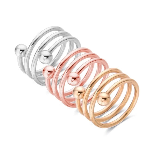 IG Style Round 304 Stainless Steel 18K Gold Plated Layered Plating Rings