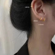 1 Pair Minimalist Round Plating Stainless Steel Titanium Steel 18K Gold Plated Hoop Earrings
