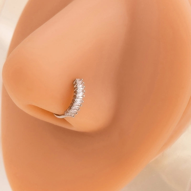 1 Piece Nose Rings & Studs Minimalist Geometric Alloy Inlay Rhinestones Nose Rings & Studs