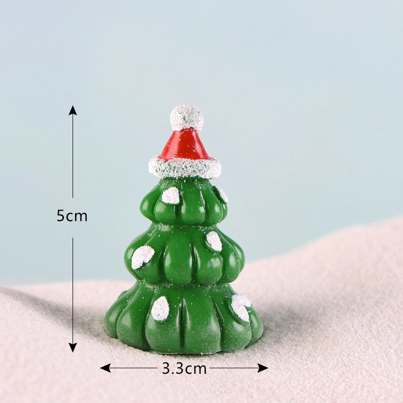 Christmas Snowman Micro Landscape Snow Basin Landscaping Small Ornaments Santa Claus Keychain Pendant Resin Gift