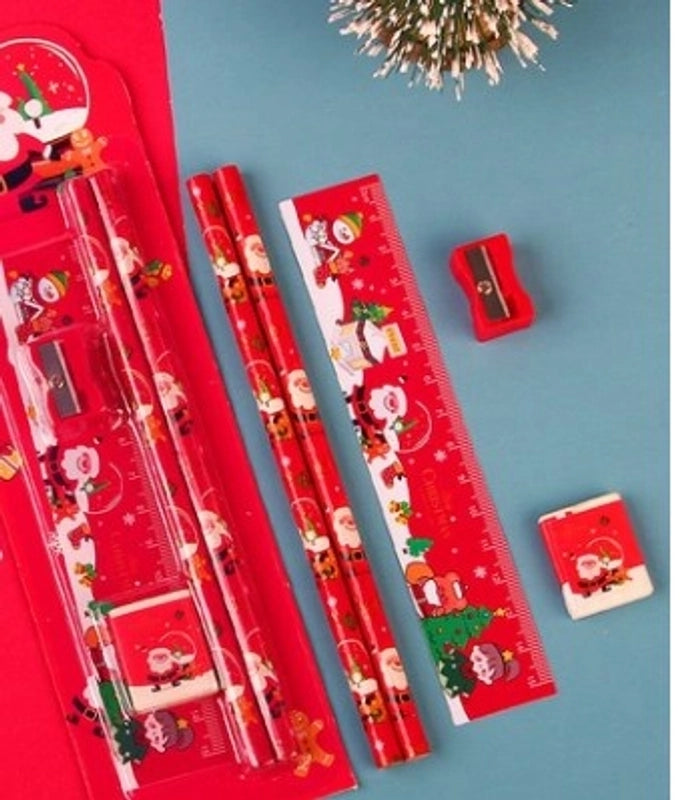 1 Set Christmas House Christmas Tree Learning Christmas Plastic Cartoon Style Stationary Sets