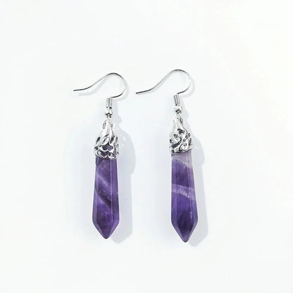 Ethnic Style Water Droplets Stone Drop Earrings 1 Pair