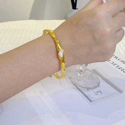 Casual Minimalist Irregular 304 Stainless Steel Bangle In Bulk