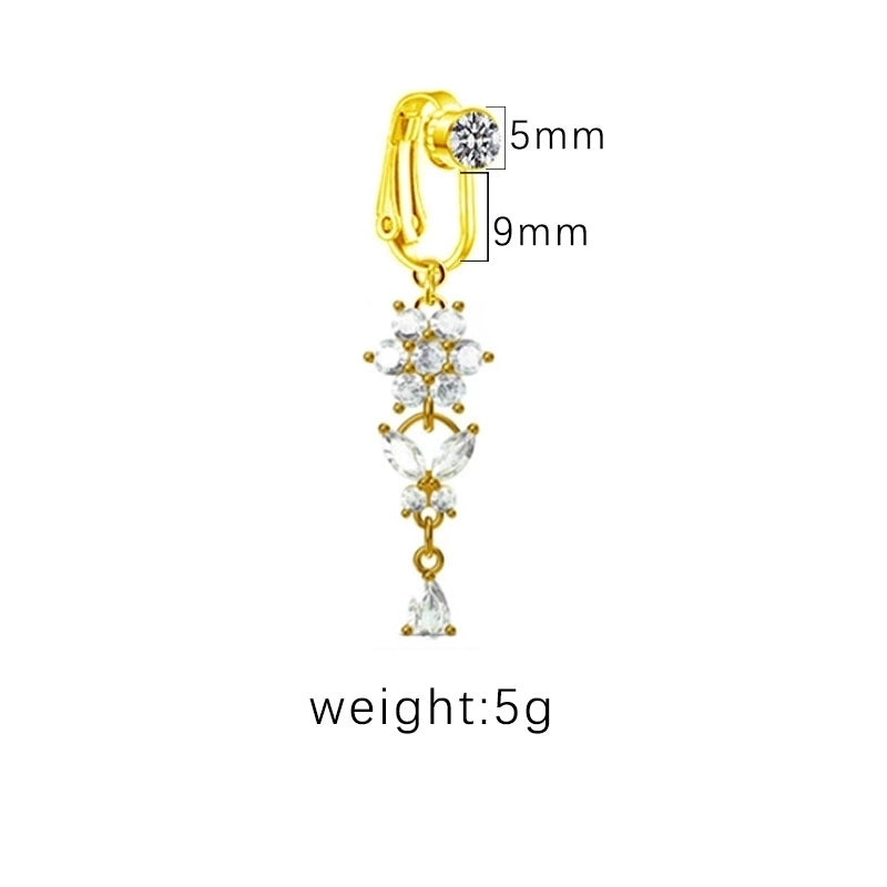 1 Piece Belly Rings Sexy Heart Shape Butterfly Planet 316L Stainless Steel Alloy Plating Inlay Acrylic Rhinestones Glass White Gold Plated Gold Plated